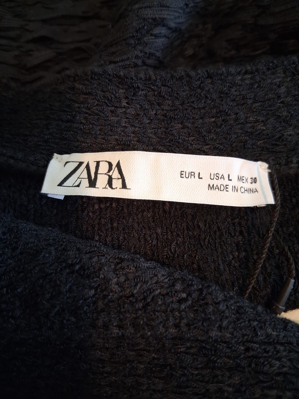 Zara Black Textured V-Neck Cardigan Boho Minimalist Preppy - Picture 7 of 7